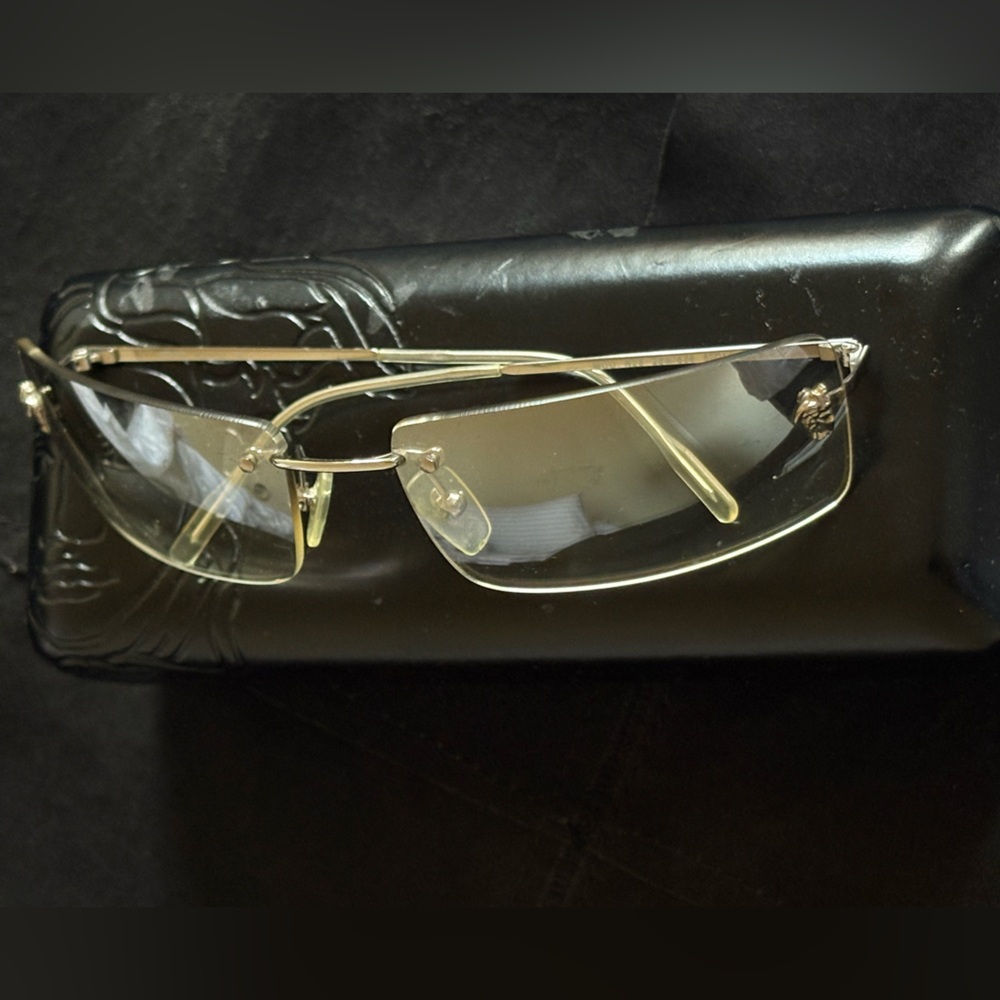 Versace Gold Rimless Glasses